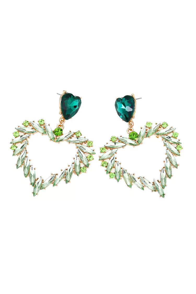Ajaz Green Heart Earrings