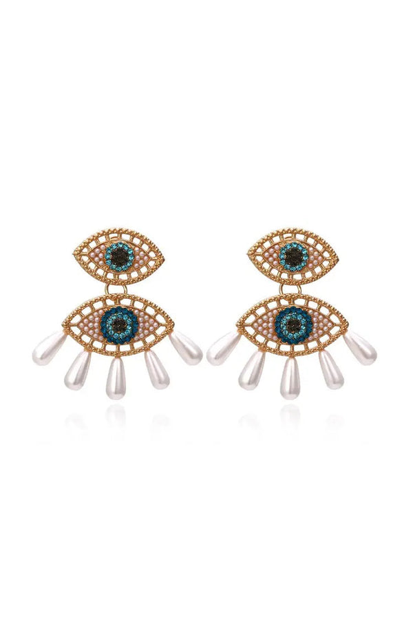 Nimat Devil's Eye Pearl Earrings