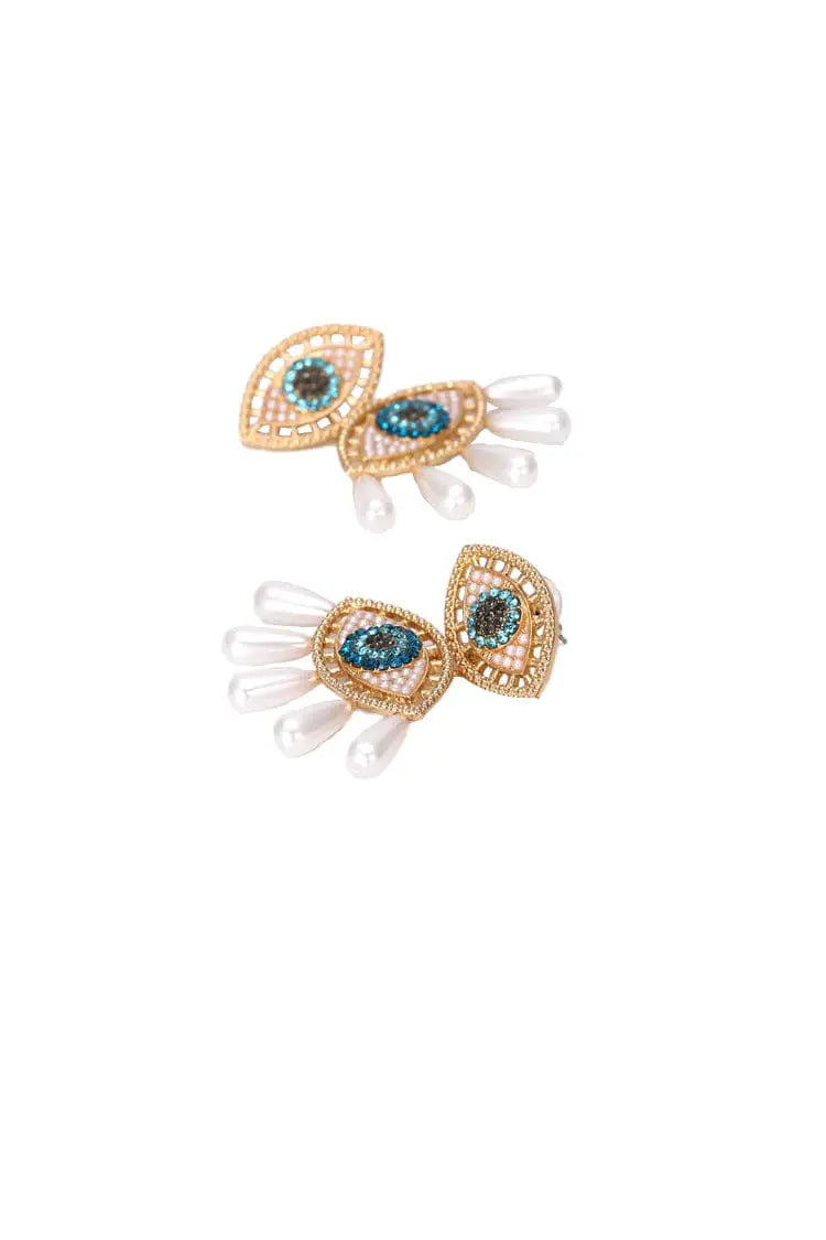 Nimat Devil's Eye Pearl Earrings