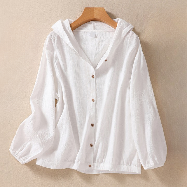 Ruth Linen Hooded Blouse