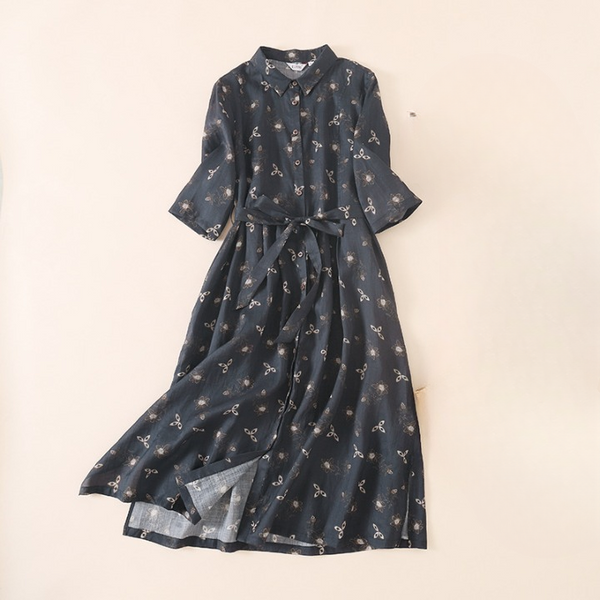 Elliston Floral Linen Dress