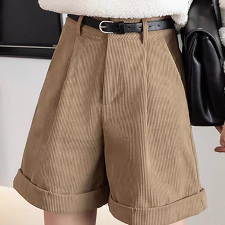 Diana Corduroy Pleated Shorts