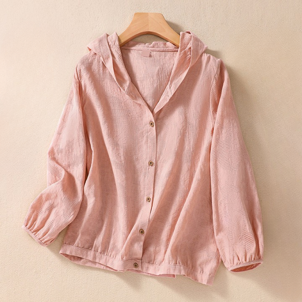 Ruth Linen Hooded Blouse