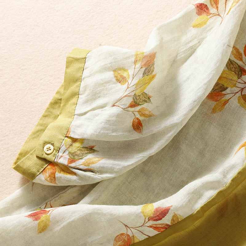 Dahlia Linen Floral Blouse