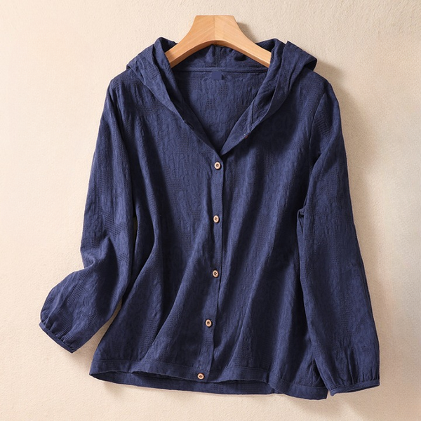 Ruth Linen Hooded Blouse