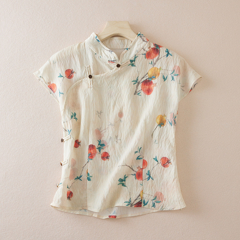 Florence Linen Floral Top