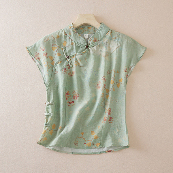 Florence Linen Floral Top