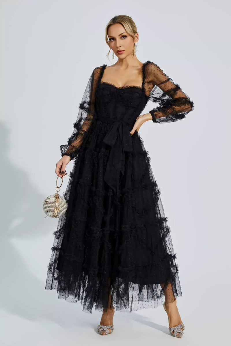 Terila Wedding Bridesmaid Maxi Dress In Black