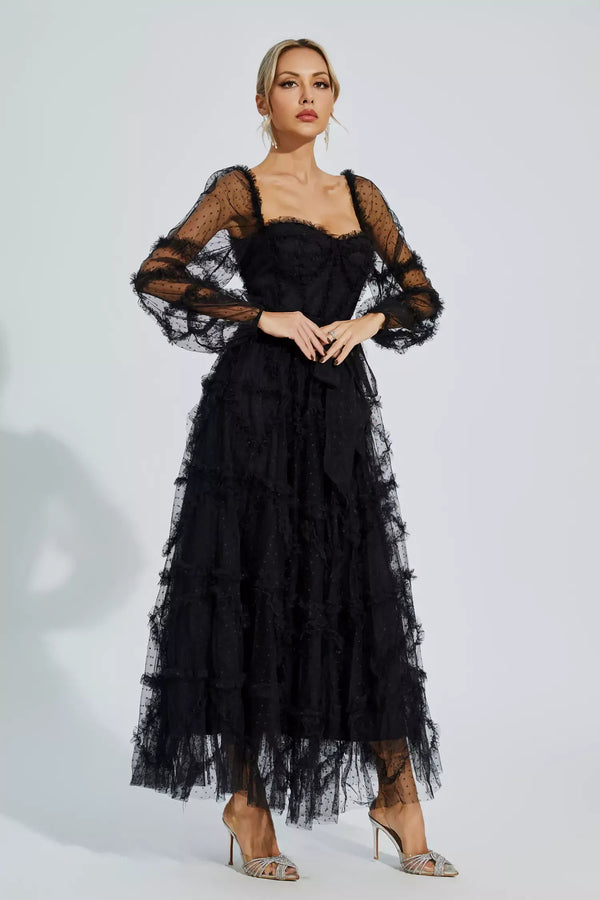 Terila Wedding Bridesmaid Maxi Dress In Black