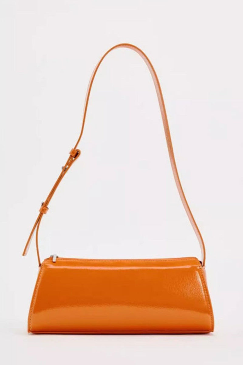Avalyne Mirror Leather Baguette Bag