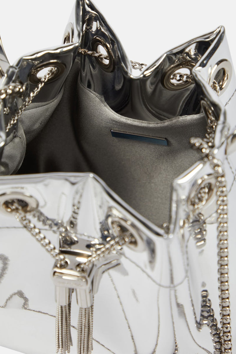 Xavion Metallic Round Handles Bucket Bag