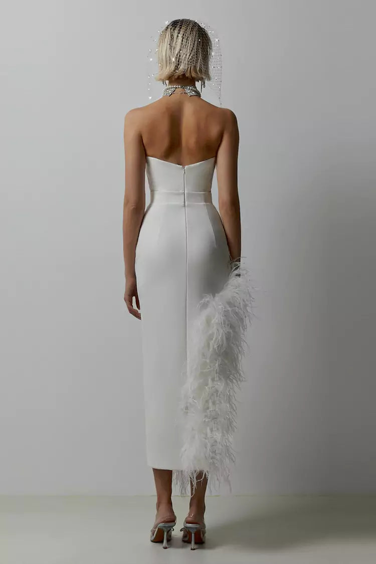Maylene White Feather Dress