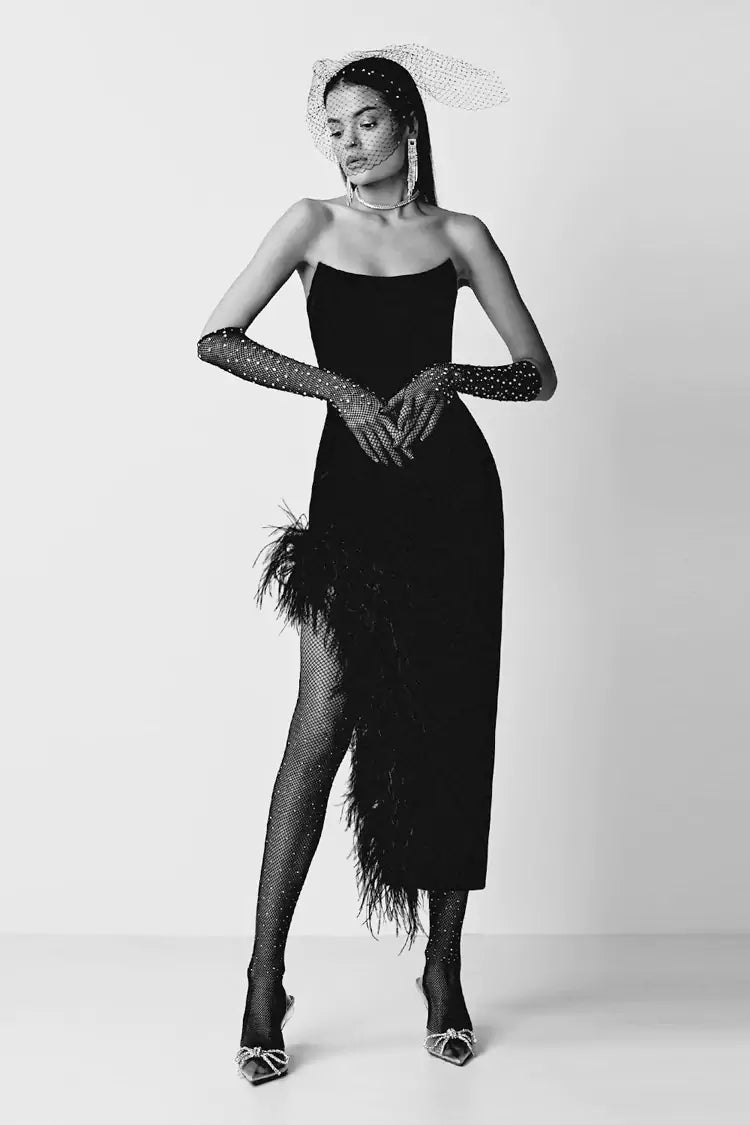 Maylene Black Feather Dress