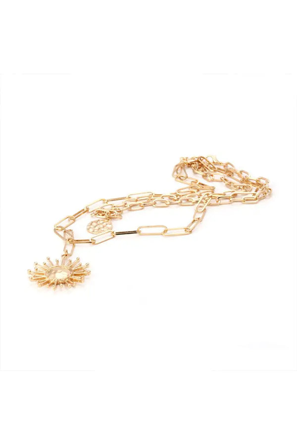 Diliro Golden Sun Clavicle Necklace