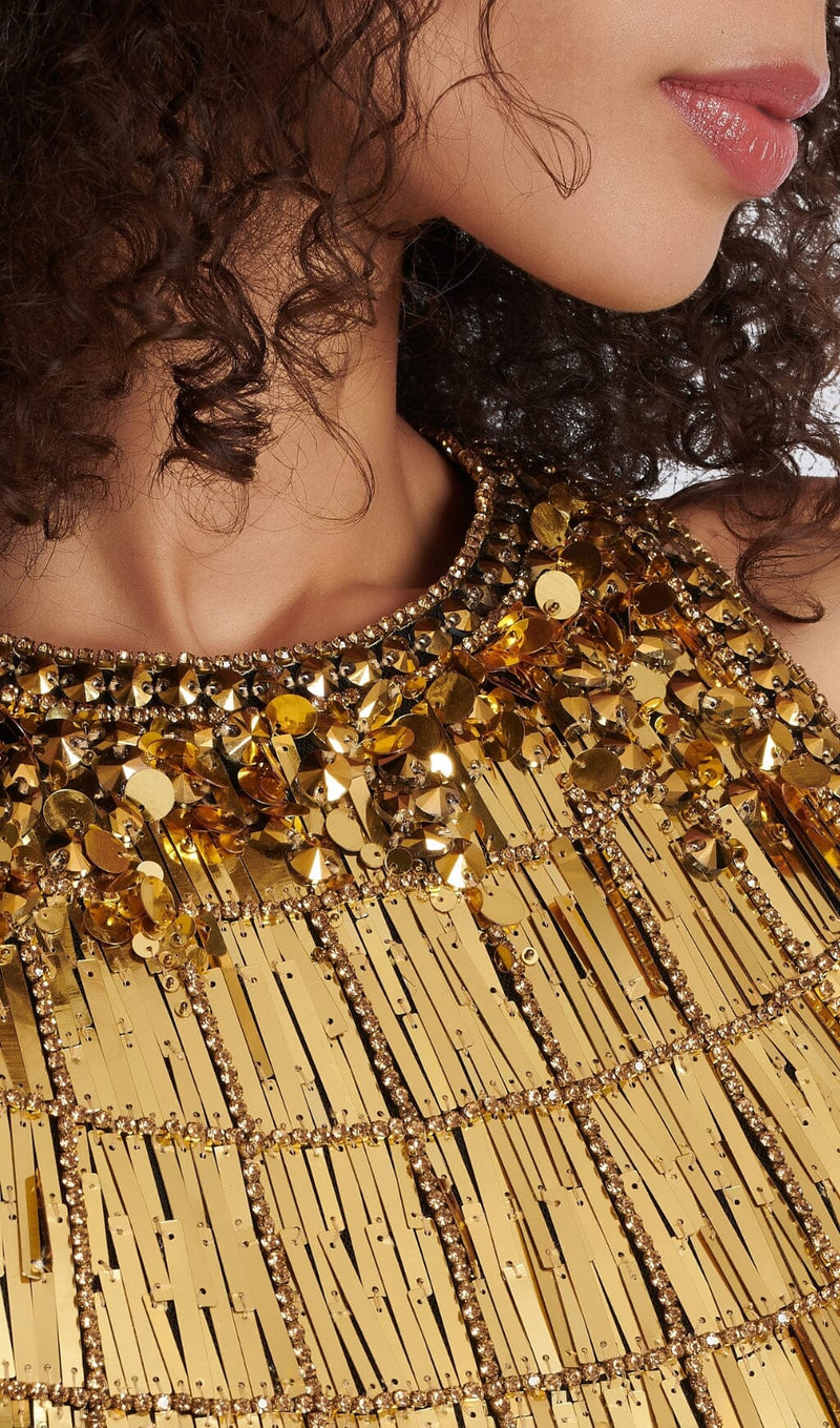 Cow Sequin Bandage Mini Dress In Black