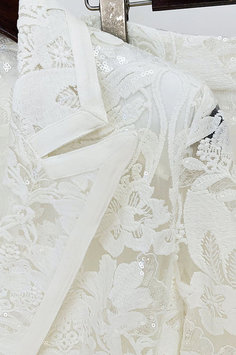 Benita Sequin-embroidered Blazer Flared Pants Set