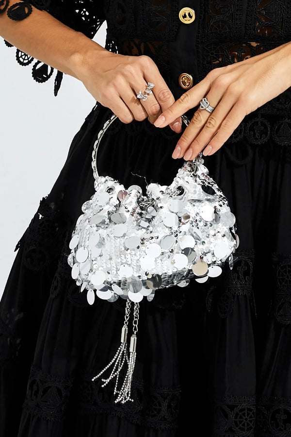 Myrthos Silver Sequins Bag
