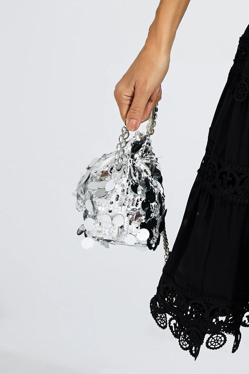 Myrthos Silver Sequins Bag