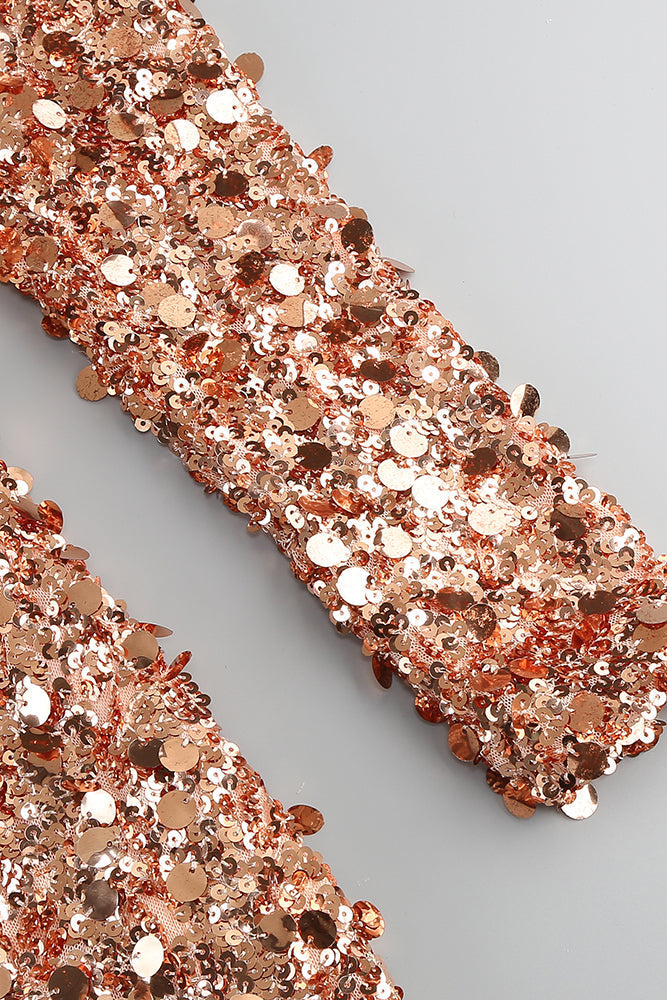 Hitka Rhinestone Sequin Embroidered Dress In Gold