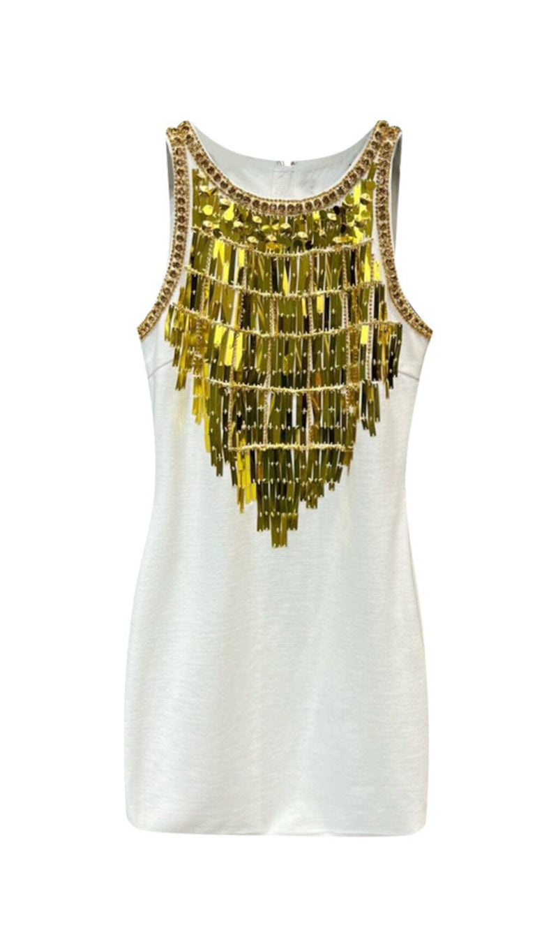 Cow Sequin Bandage Mini Dress In Black