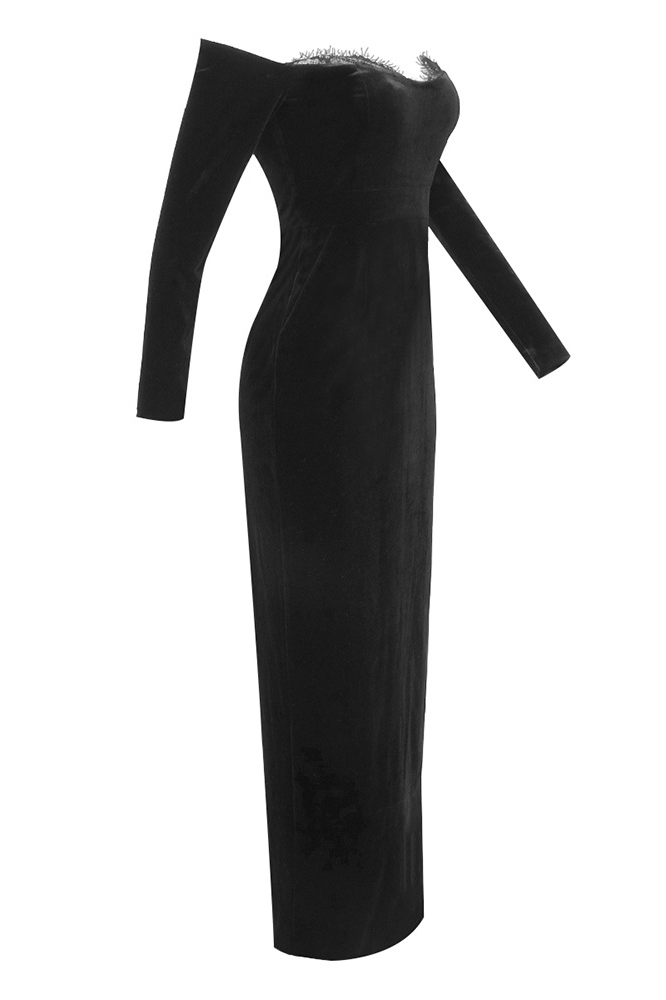 Kahlo Lace And Velvet Maxi Dress