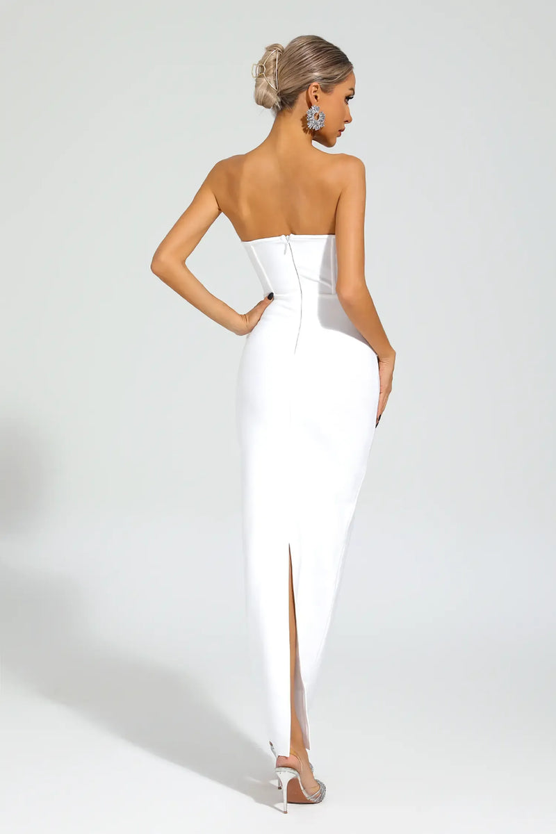 Kater Strapless Flower Bandage Dress