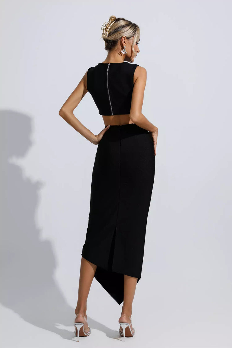 Mopaka Cutout Bandage Set In Black