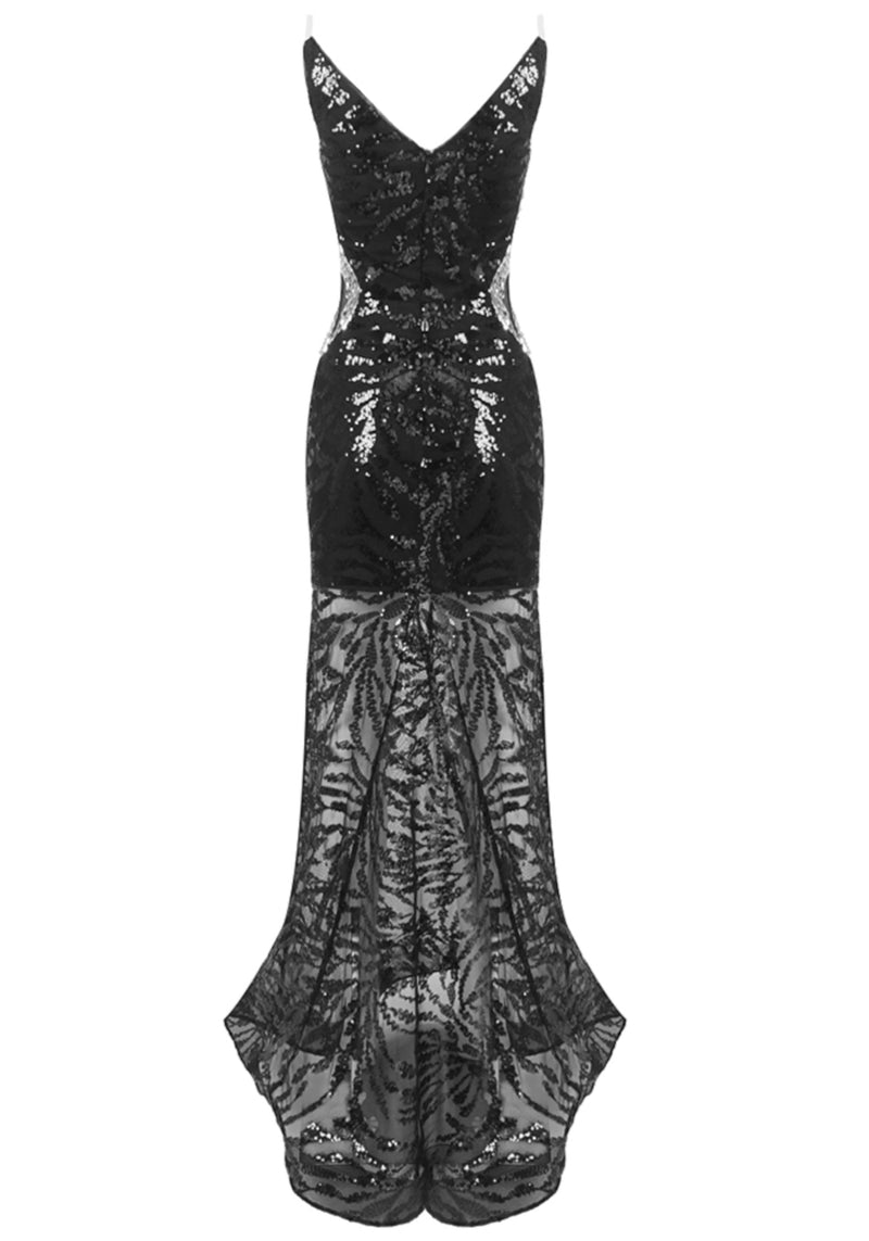Richards Crystal Sequined Maxi Dress In Black
