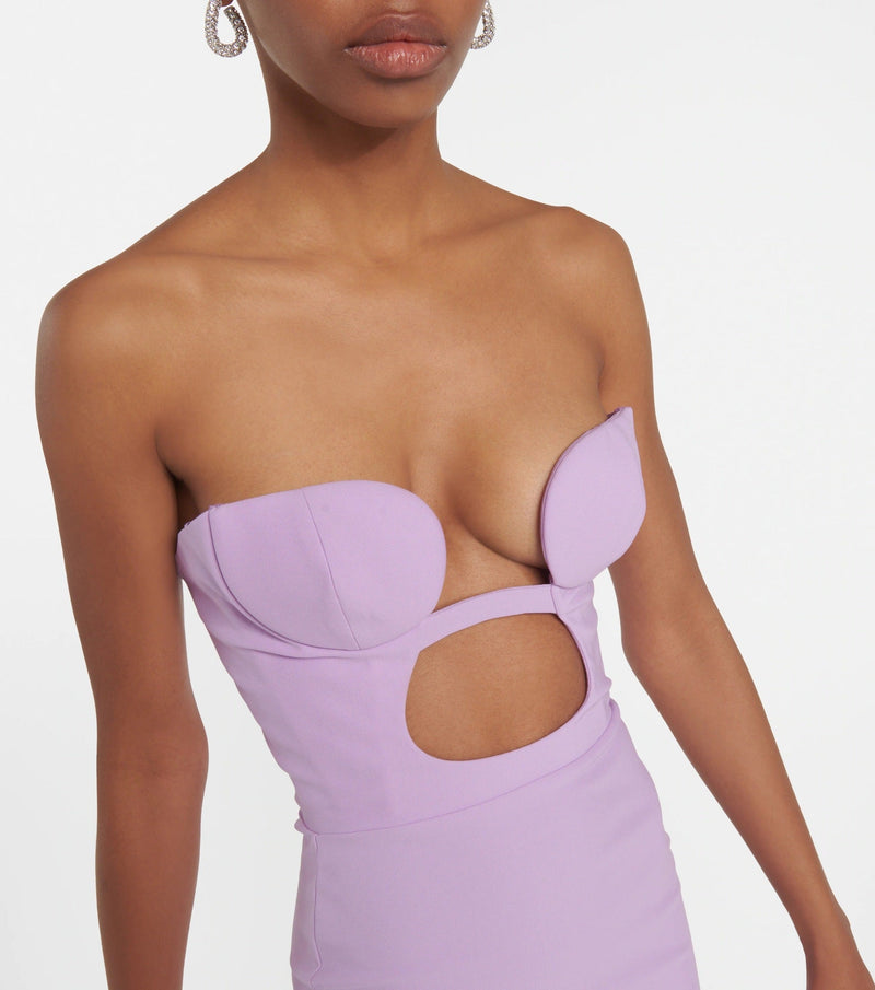 Hera Cutout Ring Bandage Mini Dress In Light purple