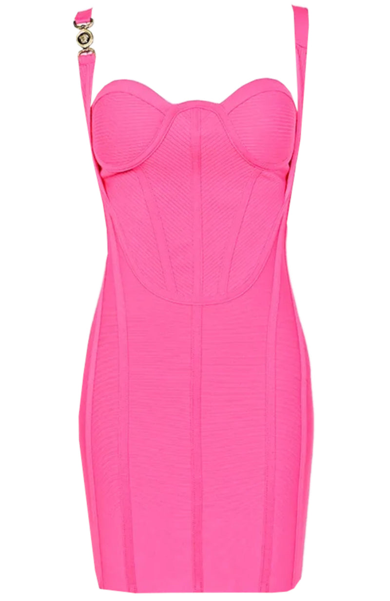 Kazrik Signature Bustier Dress – Hot Pink