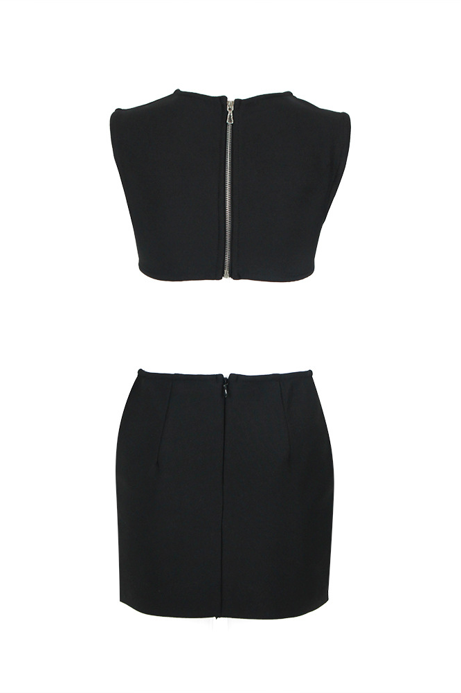 Kiwis Cutout Sleeveless Hot Rhinestone Set