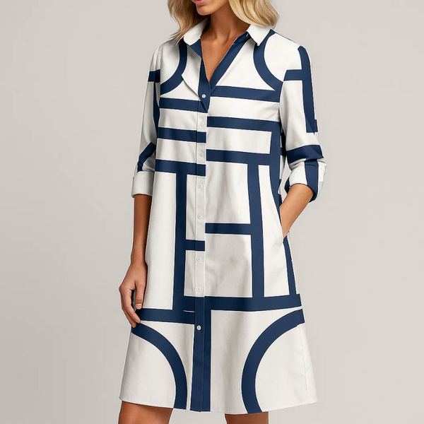 Avery Geometric Shirt Dress