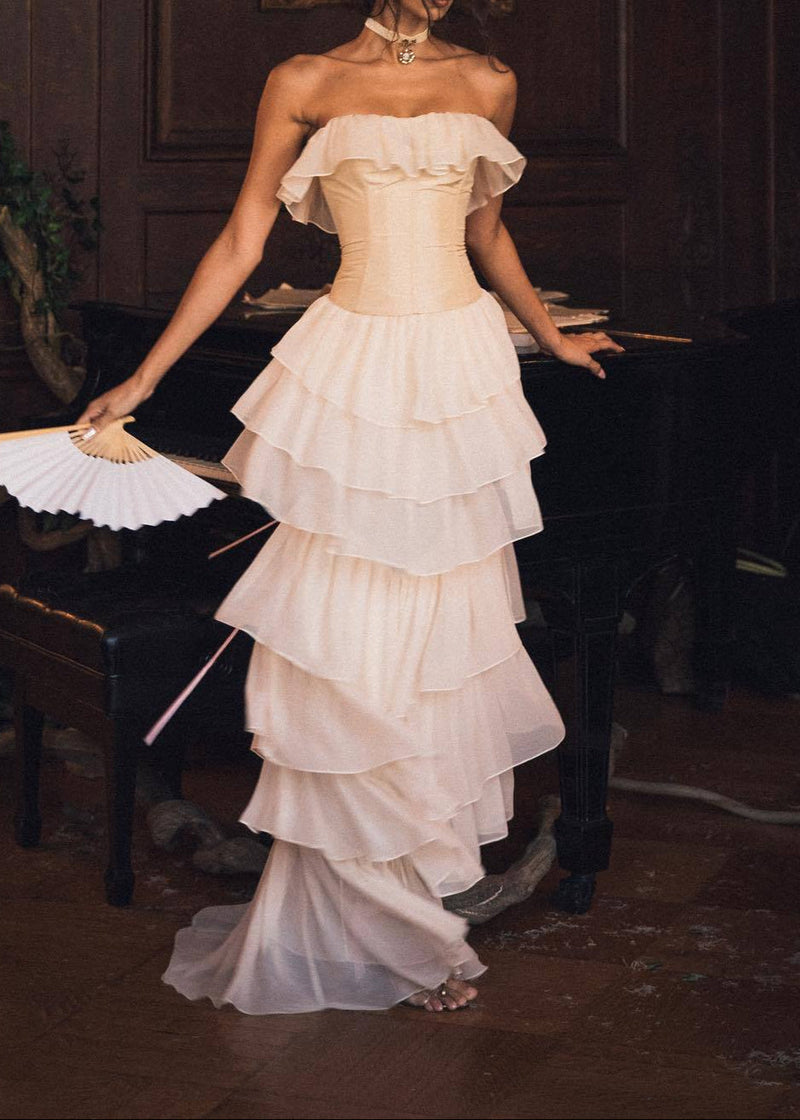 Koper Corseted Chiffon Maxi Dress Two-Piece Set