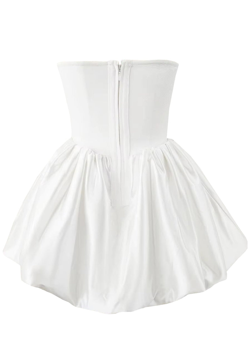 Alake Strapless Puff Dress In White