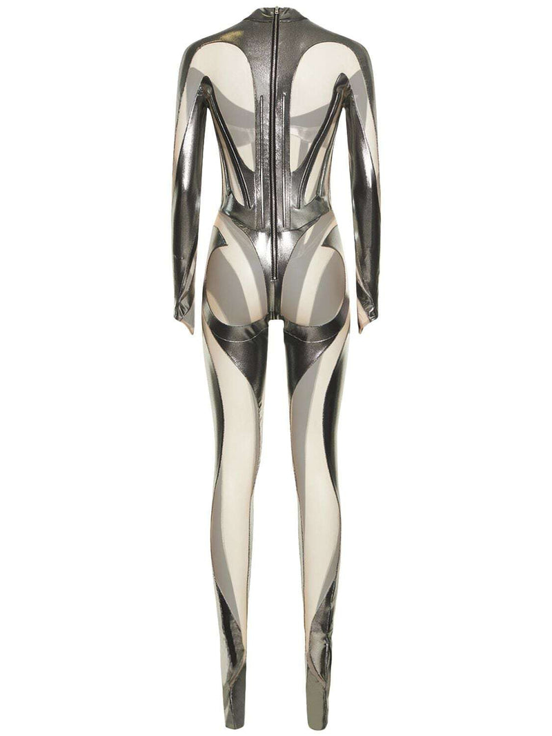 Bianey Long Sleeve Mesh Jumpsuit