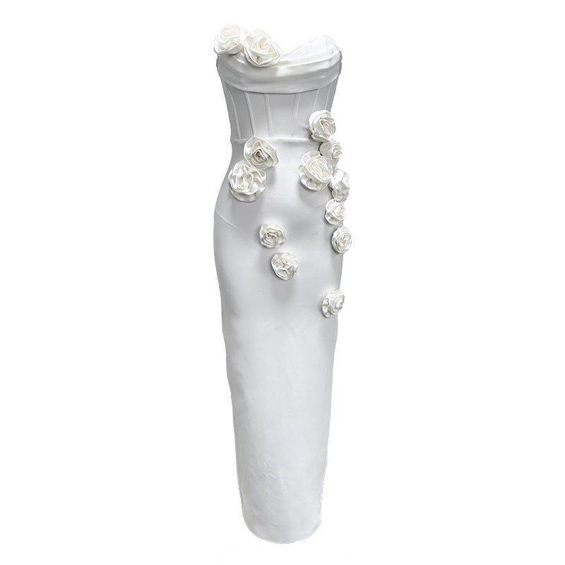 Kater Strapless Flower Bandage Dress