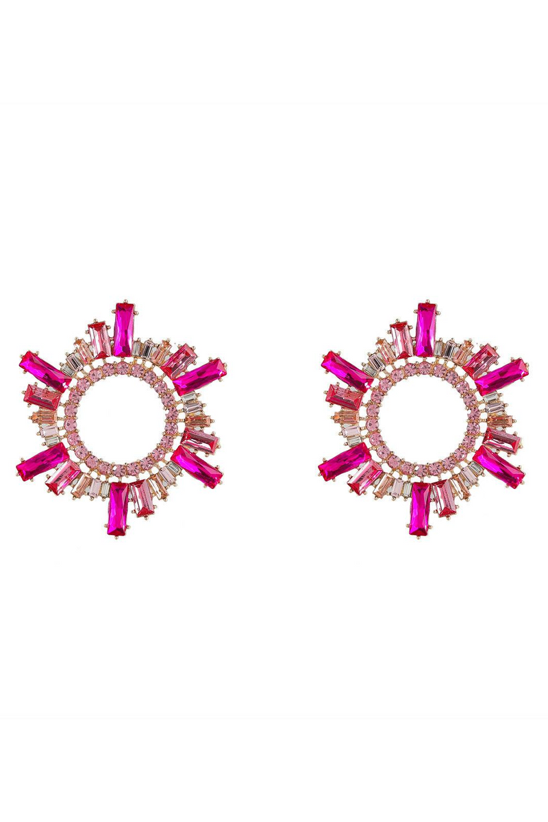 Athena Crystal Hoop Earrings