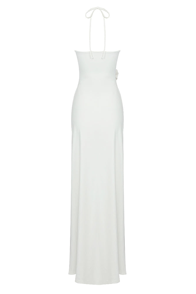 Mola Halterneck Cutout Maxi Dress In White