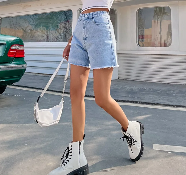 Varela Frayed Denim Shorts